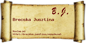 Brecska Jusztina névjegykártya